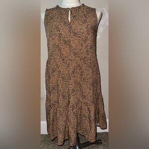 Cheetah print sleeveless swing dress